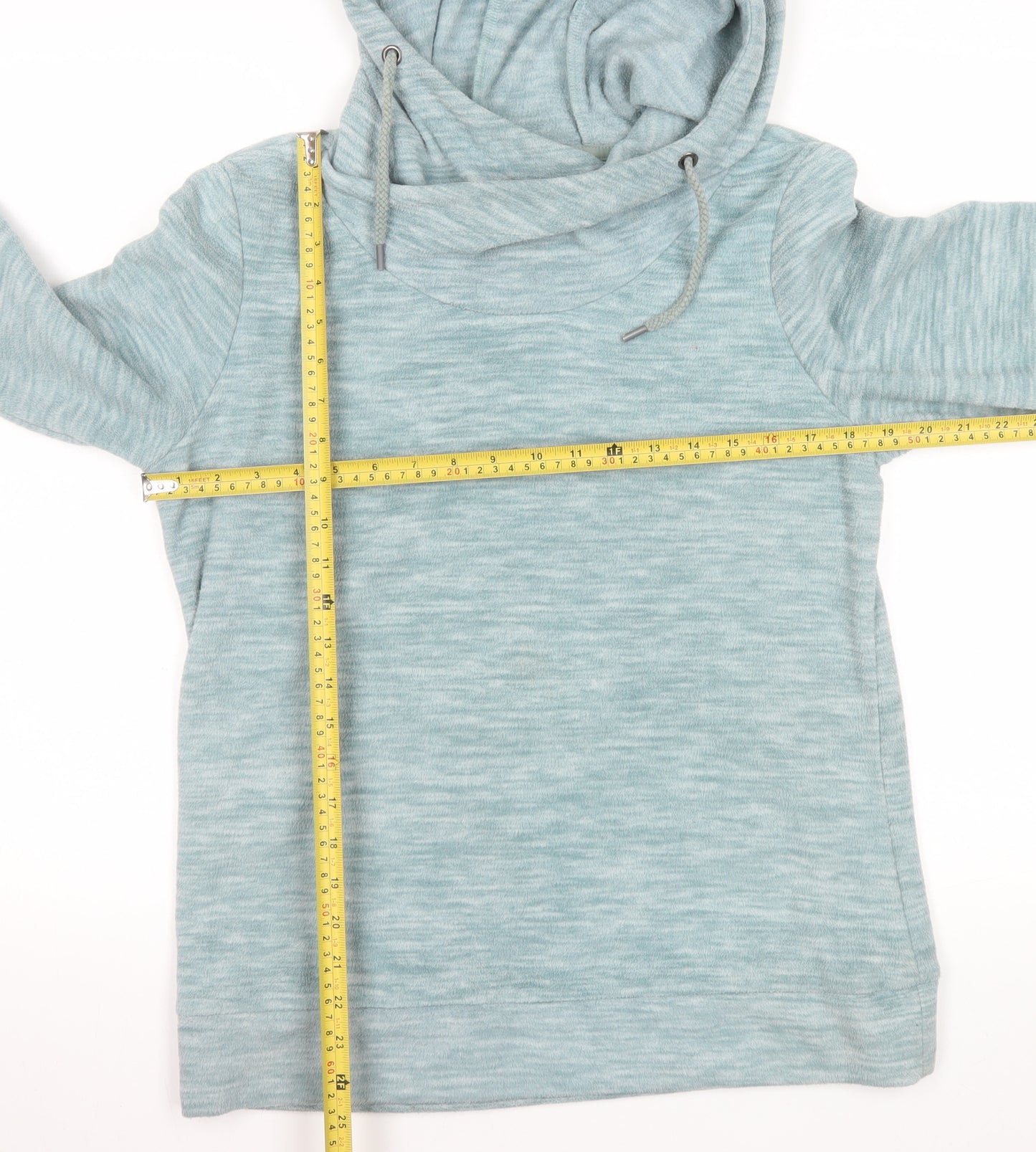 Equestrian Womens Light Blue Hooded Pullover Hoodie Size 12 Polyester