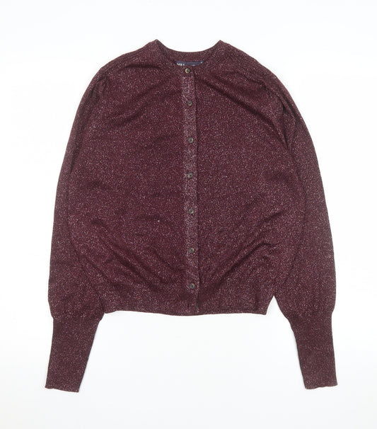 Marks and Spencer Women's Burgundy Glitter Cardigan Size 12