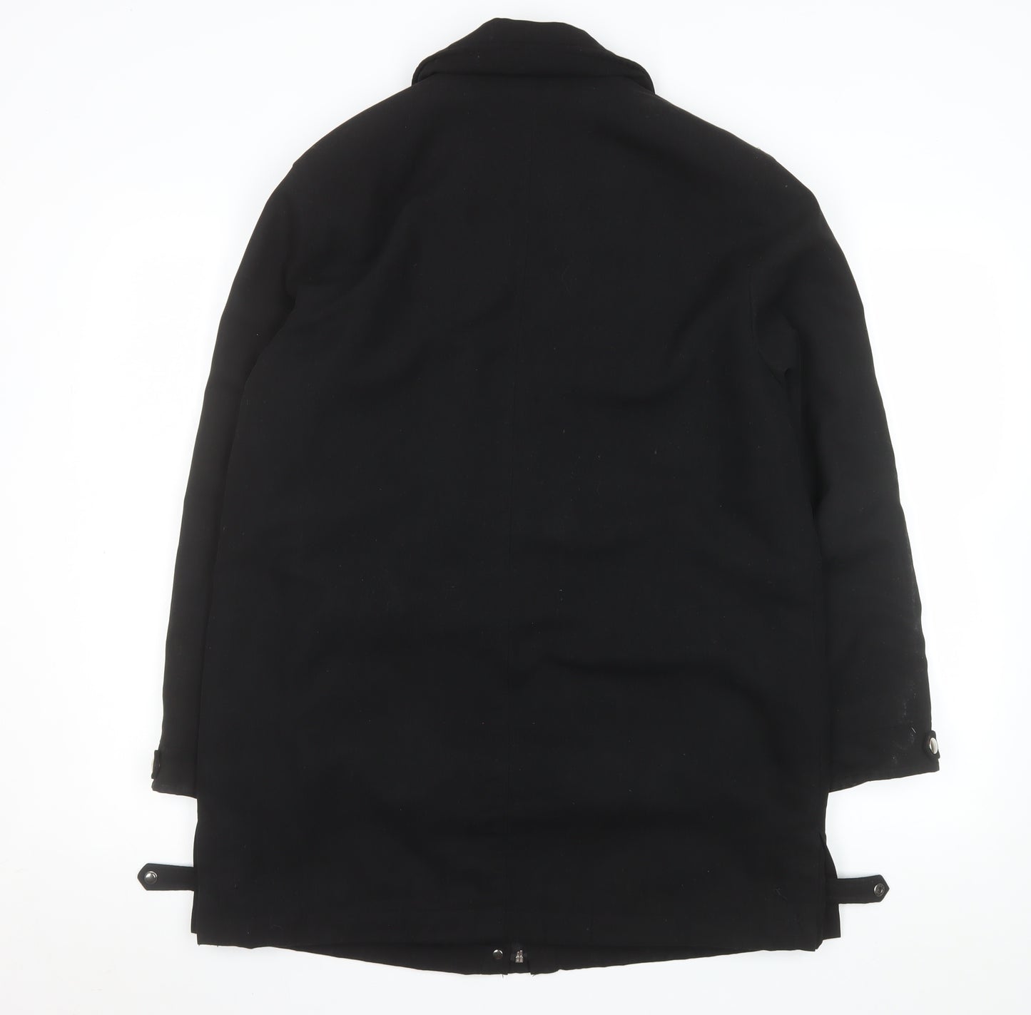 Klass Women's Black Long Overcoat Size 12 Regular Lined Polyester Classic