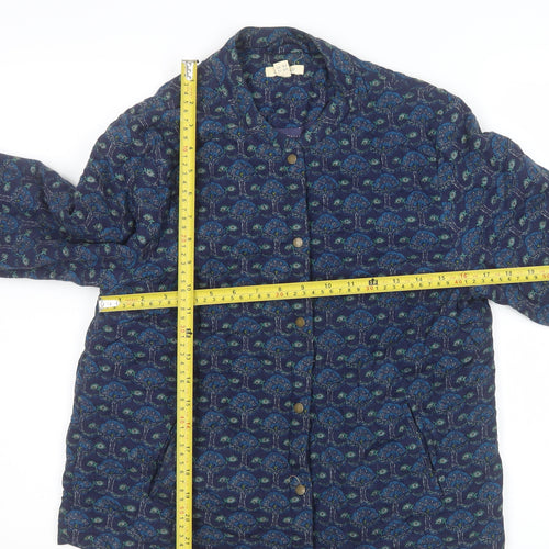 White Stuff Women's Blue Floral Quilted Jacket Size 12