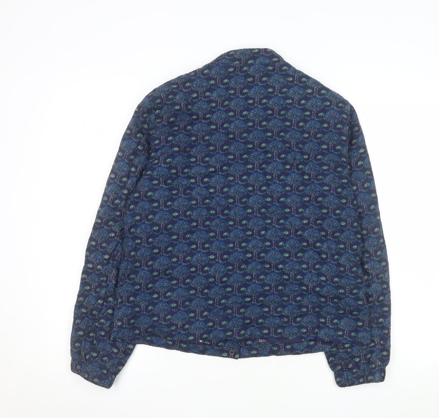 White Stuff Women's Blue Floral Quilted Jacket Size 12