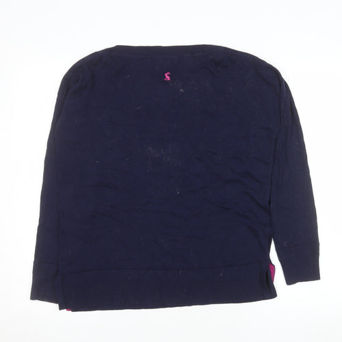 Joules Women’s Blue Crew Neck Cotton Bamboo Jumper Size 10