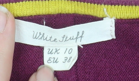 White Stuff Women’s Purple Crew Neck Knit Jumper Size 10