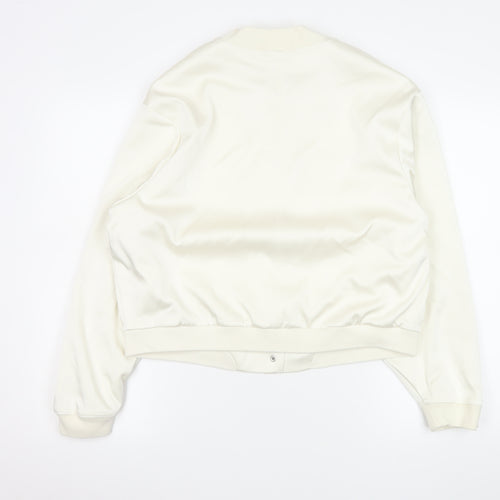 Marks and Spencer Women's Ivory Bomber Jacket Size 16 Lined Casual