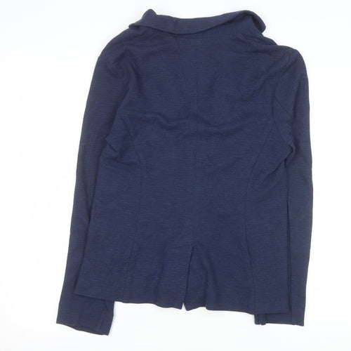 New Look Womens Blue Blazer Jacket UK 12 Single-Breasted Cotton Blend