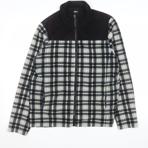 Cotton Traders Men's Black Checked Fleece Jacket Size S