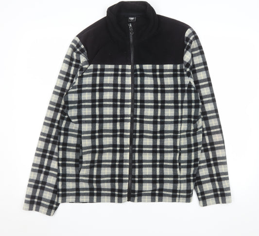 Cotton Traders Men's Black Checked Fleece Jacket Size S