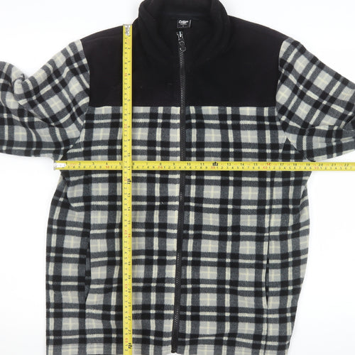 Cotton Traders Men's Black Checked Fleece Jacket Size S