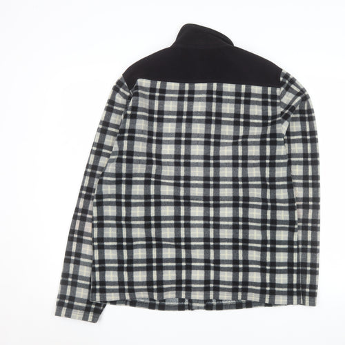 Cotton Traders Men's Black Checked Fleece Jacket Size S