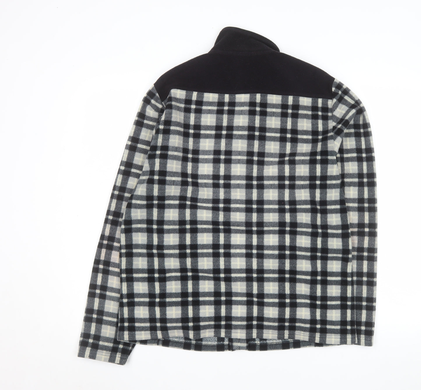 Cotton Traders Men's Black Checked Fleece Jacket Size S