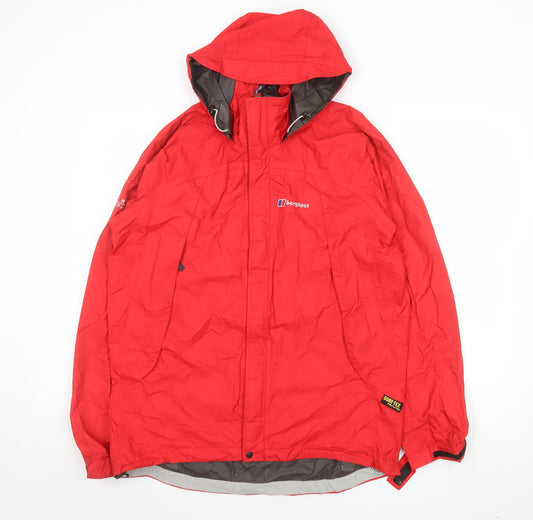 Berghaus Men’s Red Gore-Tex Waterproof Hooded Jacket M Outdoor Hiking Coat