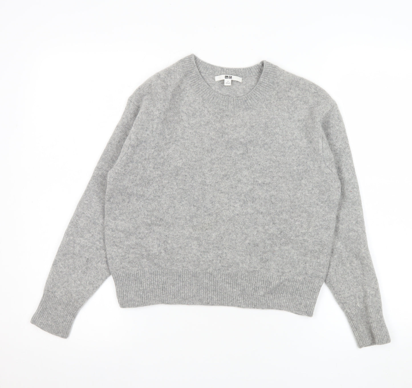 Uniqlo Women Grey Wool Crew Neck Pullover Jumper Size S