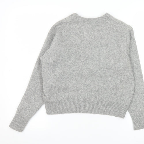 Uniqlo Women Grey Wool Crew Neck Pullover Jumper Size S