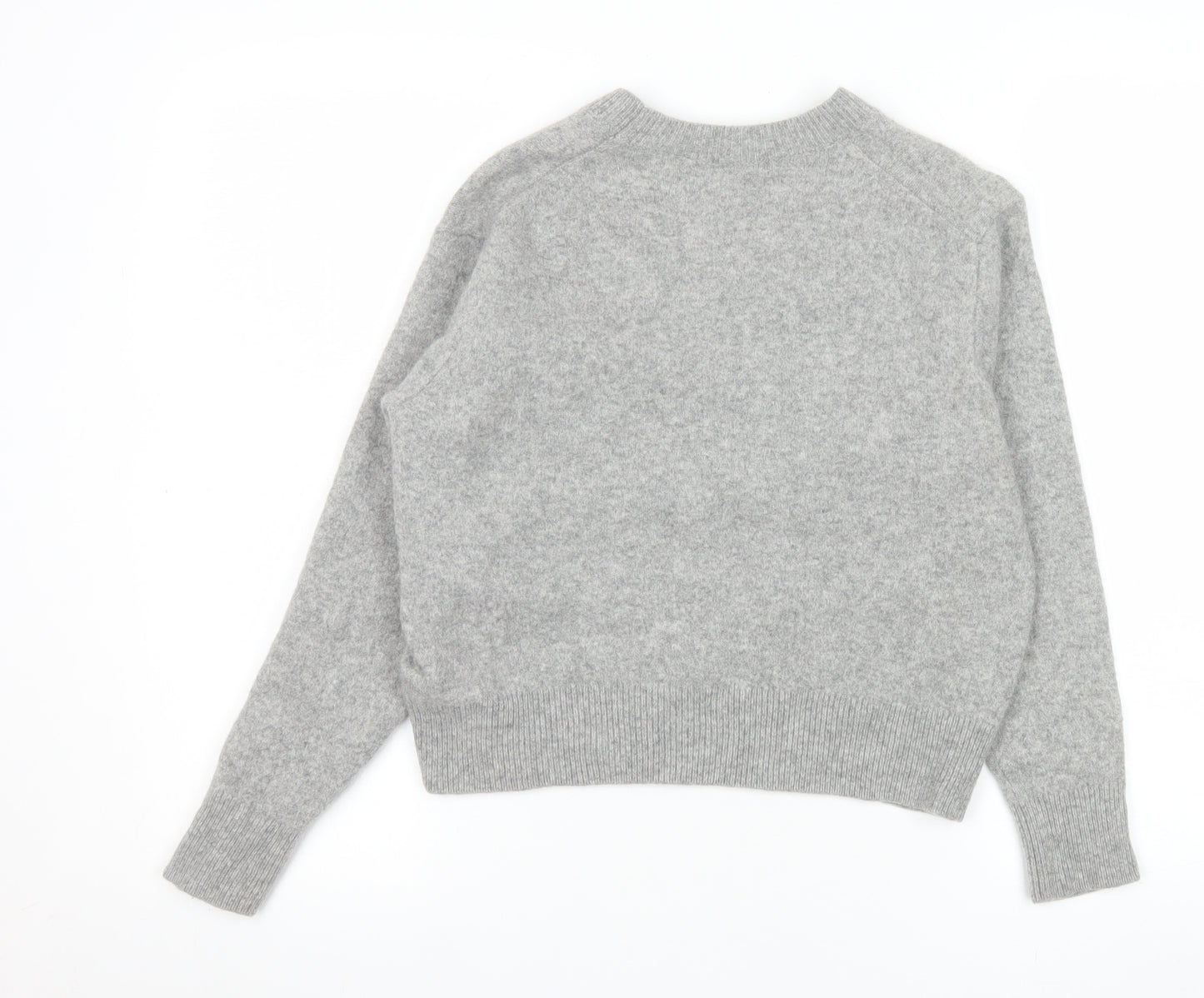 Uniqlo Women Grey Wool Crew Neck Pullover Jumper Size S