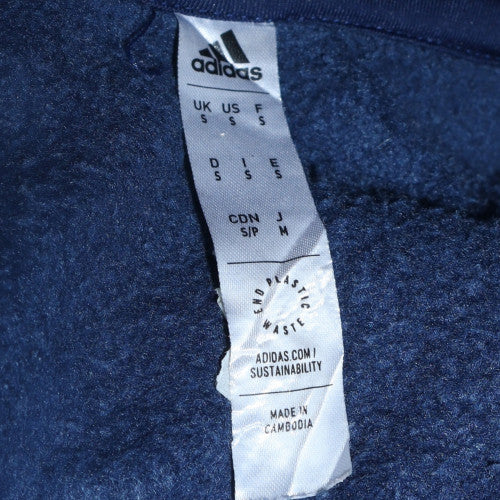 Adidas Men Blue Pullover Hoodie Fleece Regular Fit Size S