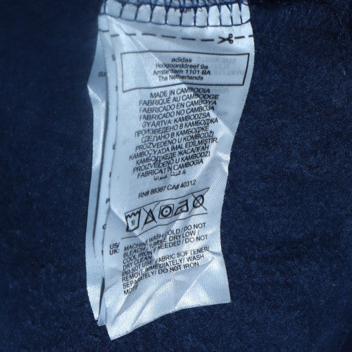 Adidas Men Blue Pullover Hoodie Fleece Regular Fit Size S