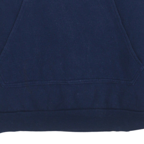 Adidas Men Blue Pullover Hoodie Fleece Regular Fit Size S