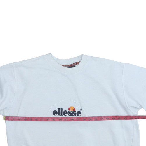 Ellesse Men's White XL Pullover Sweatshirt Logo Crew Neck