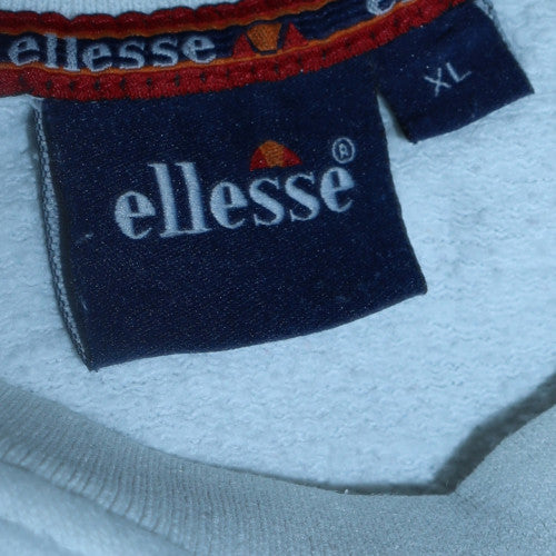 Ellesse Men's White XL Pullover Sweatshirt Logo Crew Neck