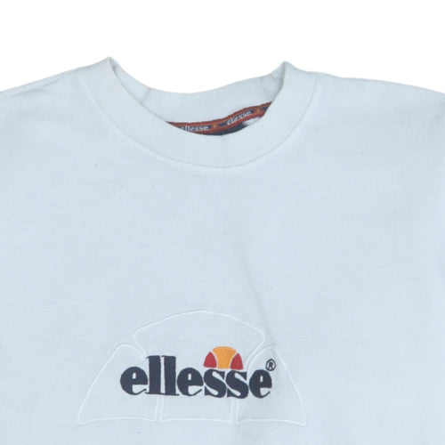 Ellesse Men's White XL Pullover Sweatshirt Logo Crew Neck