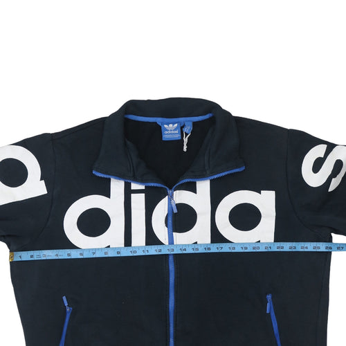 Adidas Men's Black XL Full Zip Sweatshirt with Logo Trim