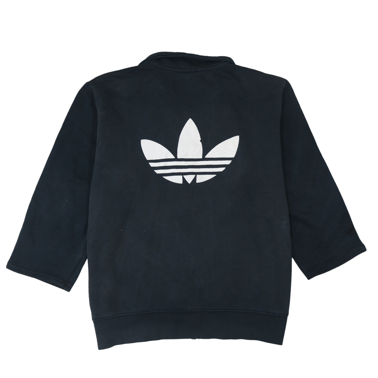 Adidas Men's Black XL Full Zip Sweatshirt with Logo Trim