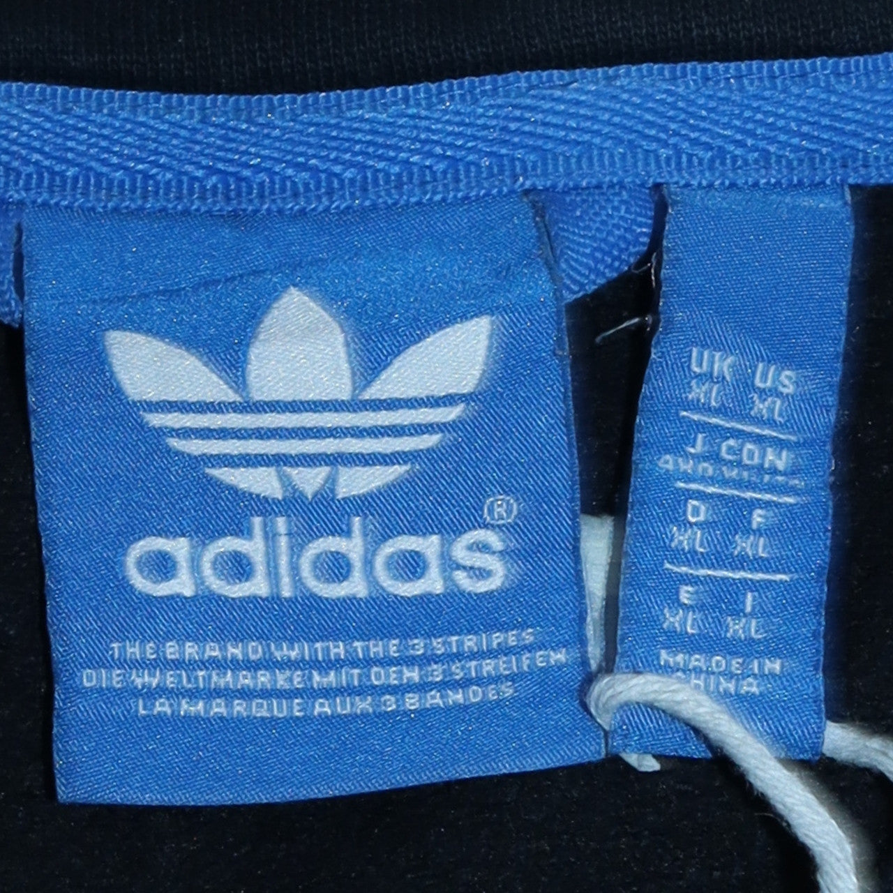 Adidas Men's Black XL Full Zip Sweatshirt with Logo Trim