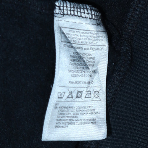 Adidas Men's Black XL Full Zip Sweatshirt with Logo Trim