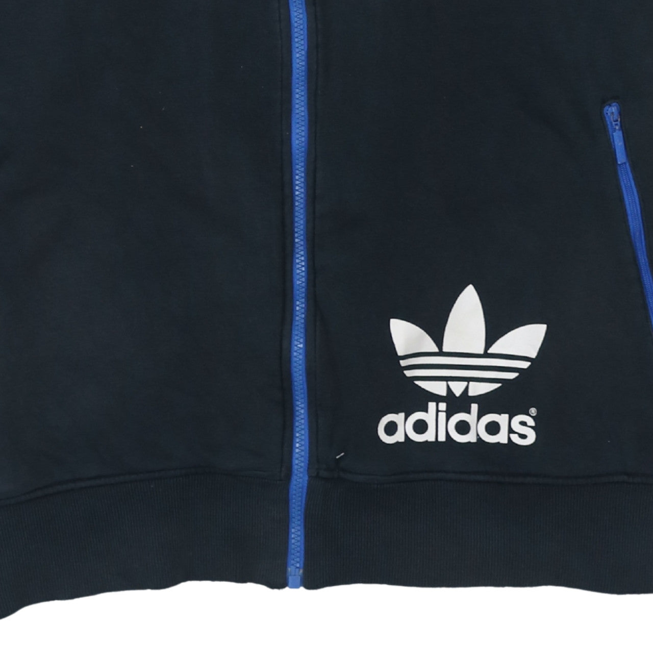 Adidas Men's Black XL Full Zip Sweatshirt with Logo Trim