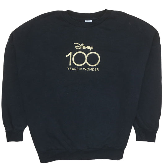 Disney 100 Years of Wonder Black Sweatshirt Women M 12-14 George