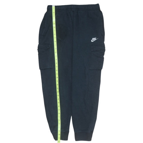 Nike Boys Black Cargo Fleece Trousers L Elastic Waist Pockets Jogger Style