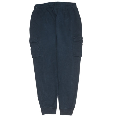 Nike Boys Black Cargo Fleece Trousers L Elastic Waist Pockets Jogger Style