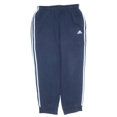 Adidas Men's Blue Jogger Trousers L Regular Fit Cotton Blend