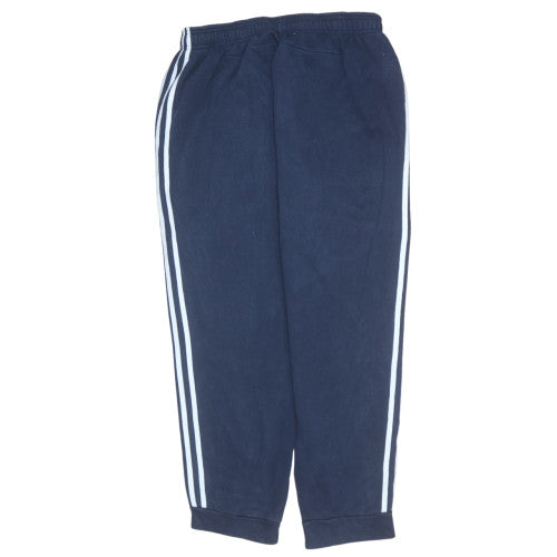 Adidas Men's Blue Jogger Trousers L Regular Fit Cotton Blend
