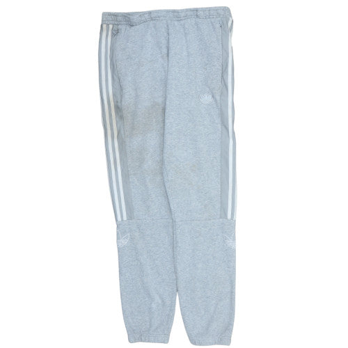 adidas Men Grey Jogger Trousers M Regular Fit with Stripes