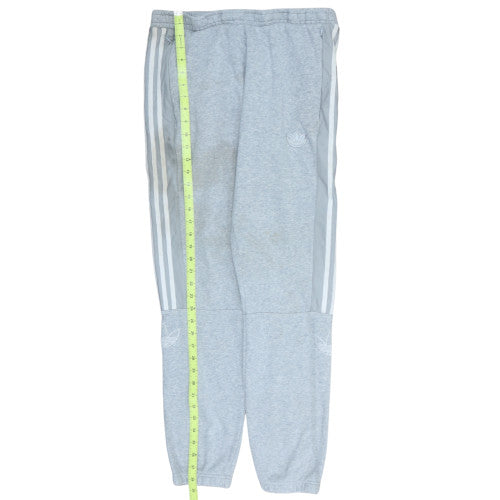 adidas Men Grey Jogger Trousers M Regular Fit with Stripes