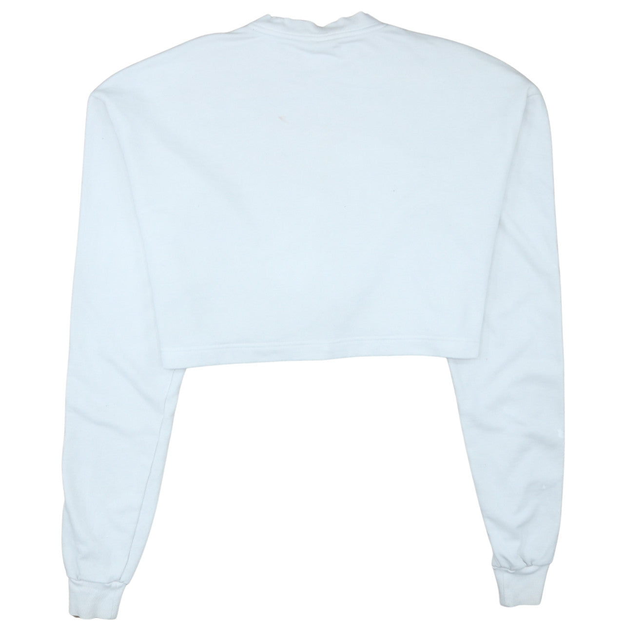 Adidas Women's White Crop Sweatshirt Small Crew Neck Long Sleeve Pullover