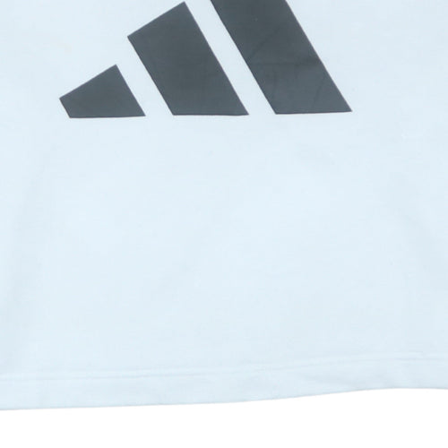 Adidas Women's White Crop Sweatshirt Small Crew Neck Long Sleeve Pullover