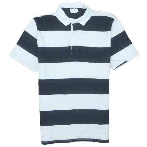 Marks and Spencer Men’s Black White Striped Cotton Polo M