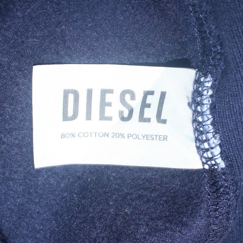 Diesel Men's Blue XL 1/2 Zip Hoodie with Logo and Pocket