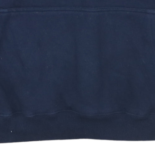 Diesel Men's Blue XL 1/2 Zip Hoodie with Logo and Pocket