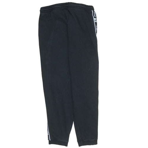 Reebok Men's Black Jogger Sweatpants Medium Logo Tapered Fit