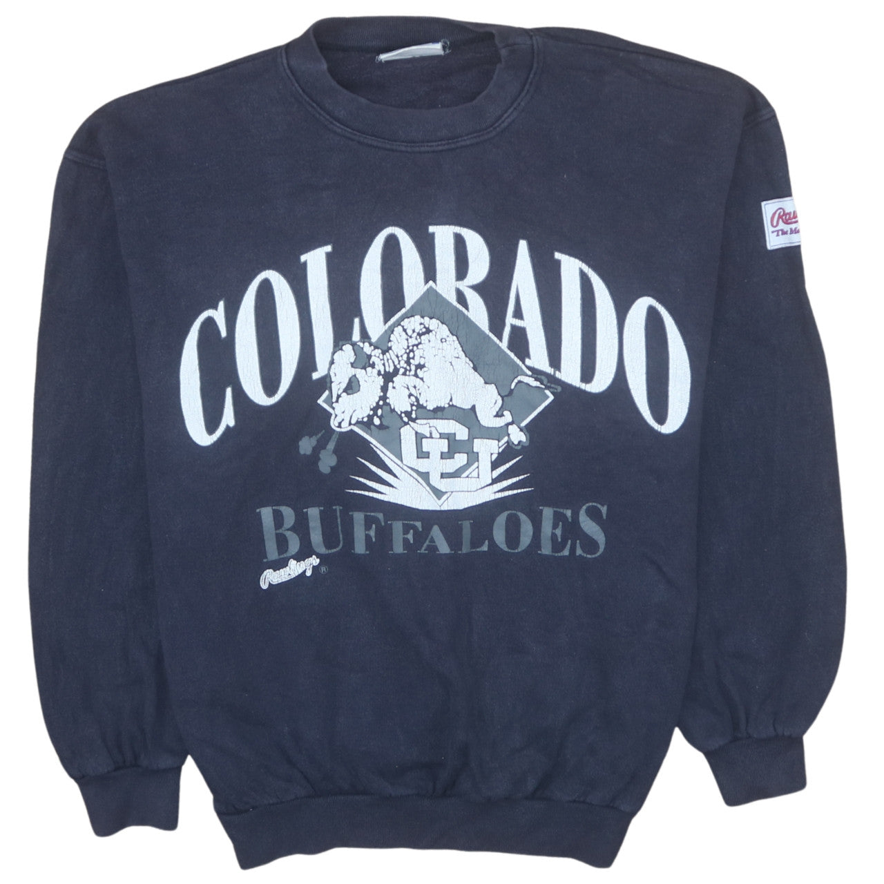 Rawlings Mens Blue Colorado Buffaloes Pullover Sweatshirt M
