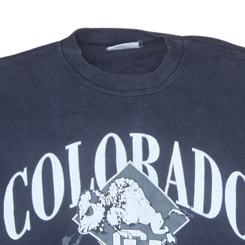 Rawlings Mens Blue Colorado Buffaloes Pullover Sweatshirt M