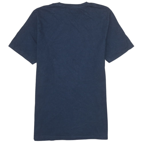Jack & Jones Men's Blue L Crew Neck Graphic Print Cotton T-Shirt