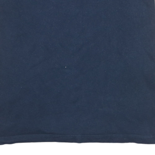 Jack & Jones Men's Blue L Crew Neck Graphic Print Cotton T-Shirt