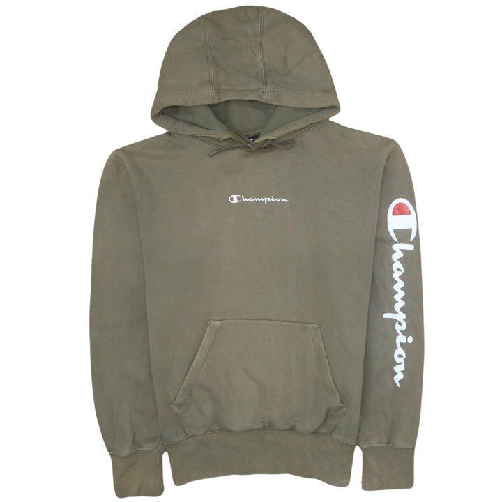 Champion Men's Brown Medium Pullover Hoodie with Logo Print