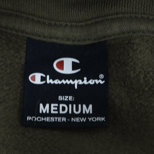 Champion Men's Brown Medium Pullover Hoodie with Logo Print
