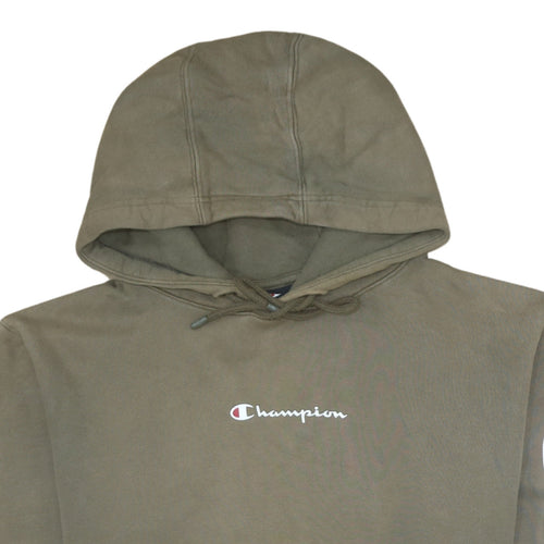 Champion Men's Brown Medium Pullover Hoodie with Logo Print