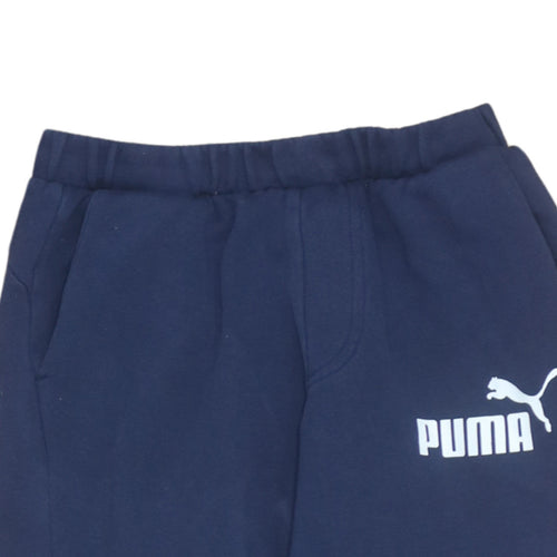 Puma Boys Blue Jogger Sweatpants 11-12 Years Elastic Waist Fleece